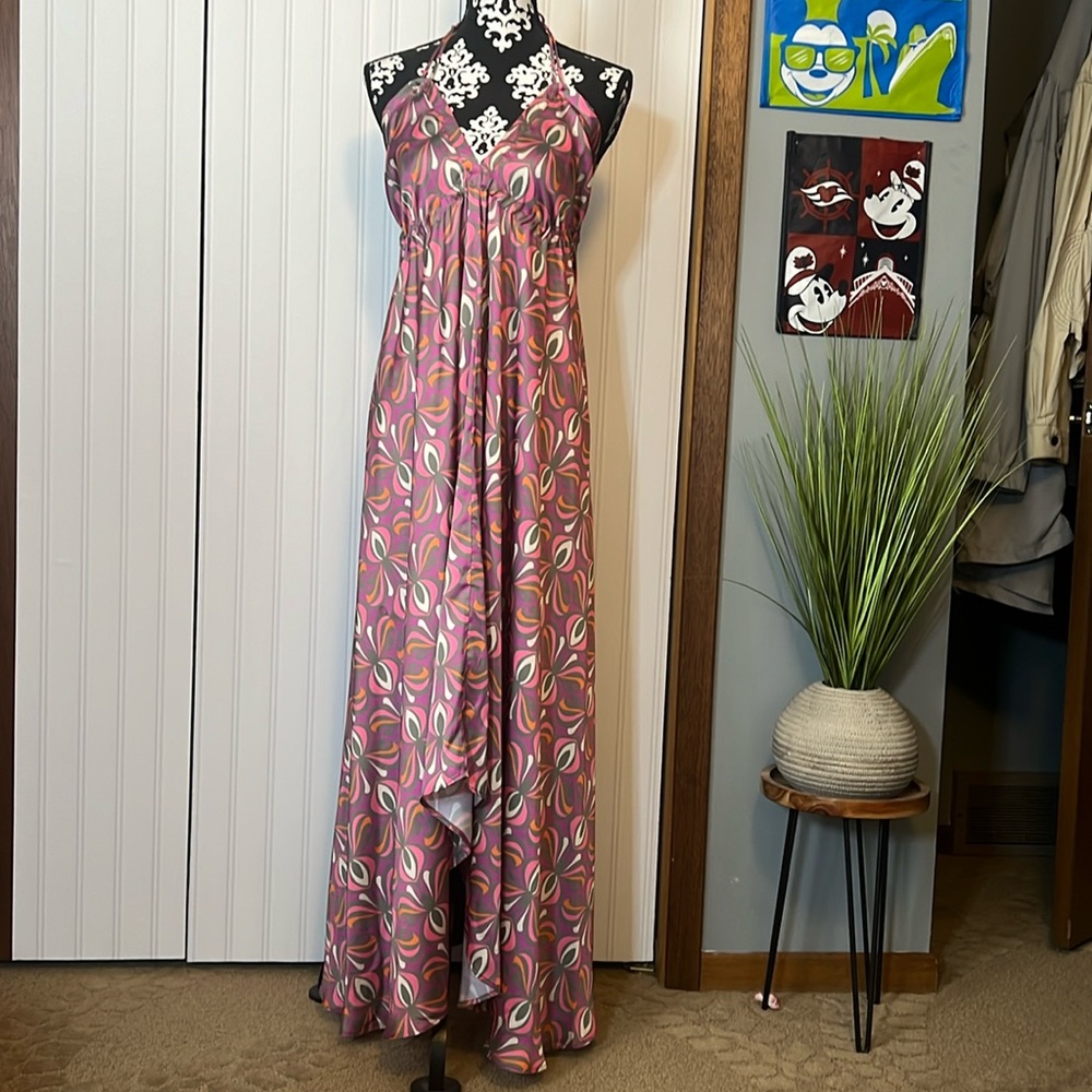 Open back silk dress